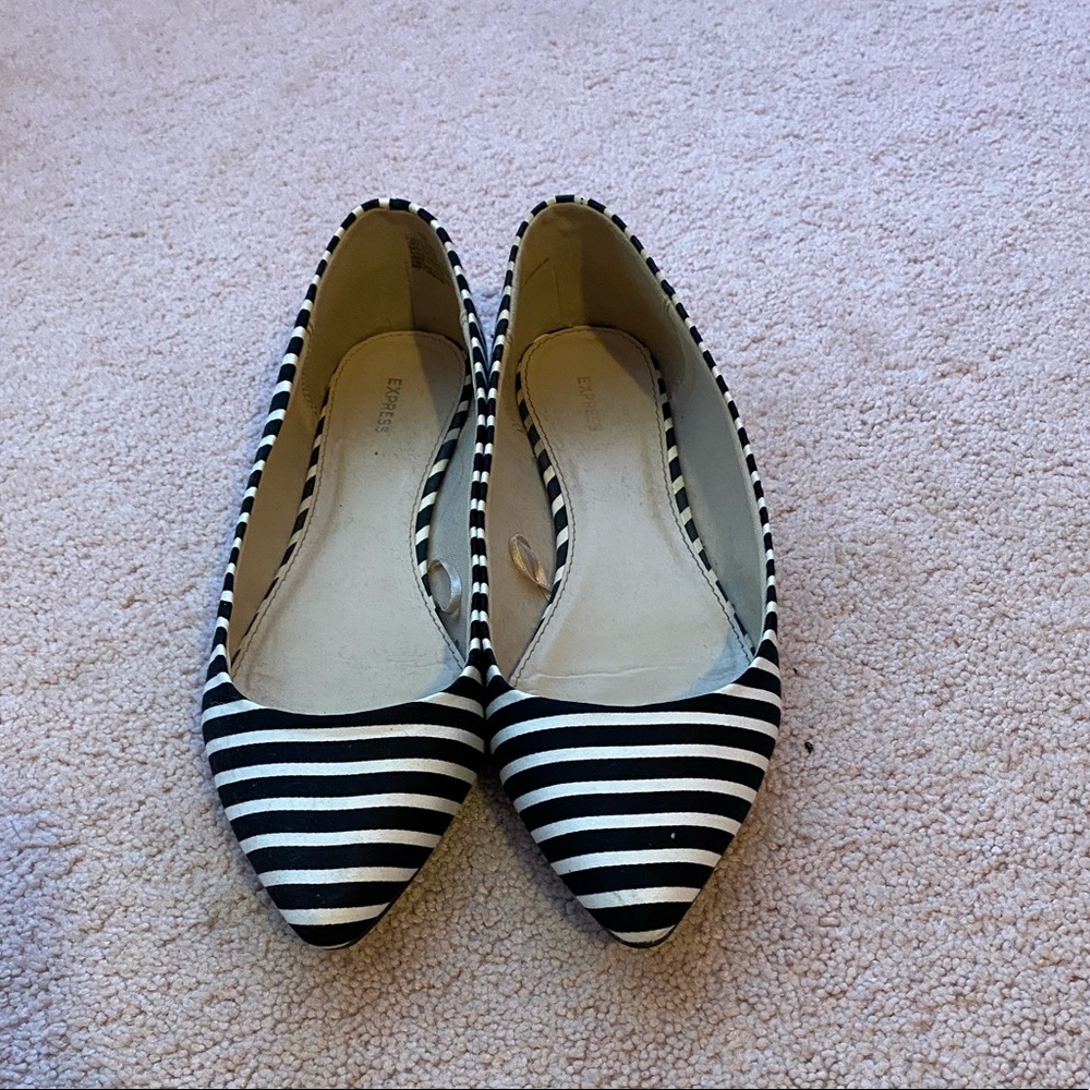 Black and White Stripped Flats